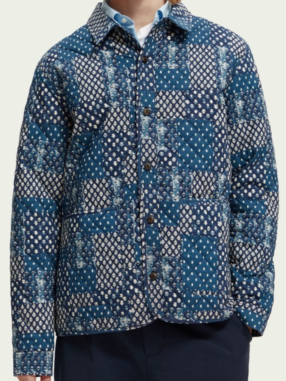 Scotch and soda men’s quilted button up overshirt jacket size small